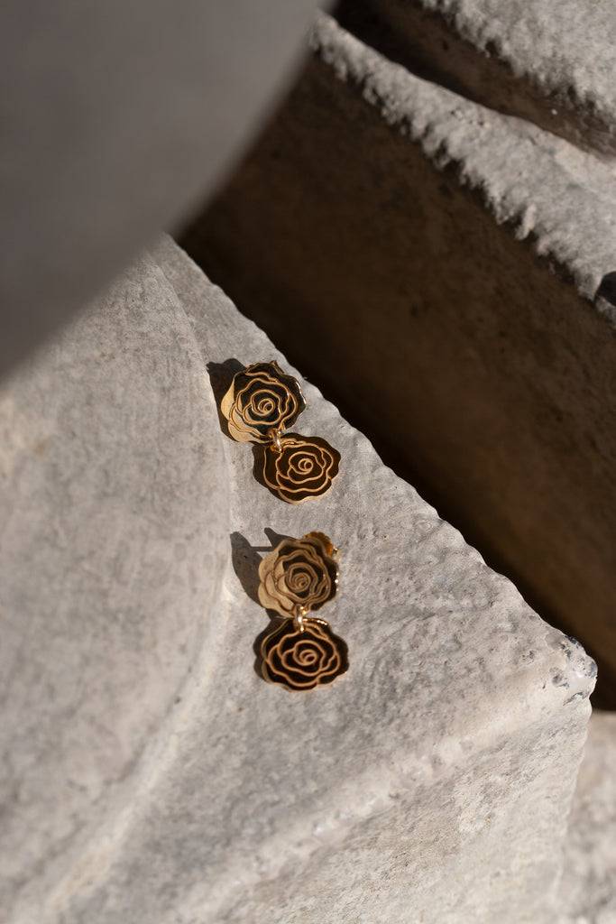 JUKSEREI ROSE DUO EARRINGS Bestseller