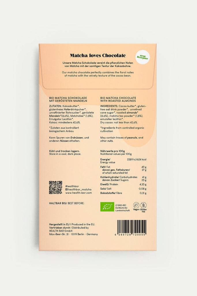 JUKSEREI HEALTH BAR · ORGANIC MATCHA CHOCOLATE ROASTED ALMONDS Meist gekauft