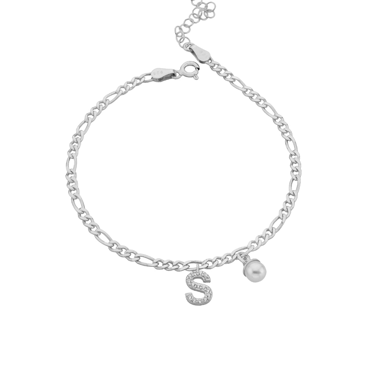 Kardelen Pearl Buchstaben Armkette - 925 SILBER Vatertagsangebot