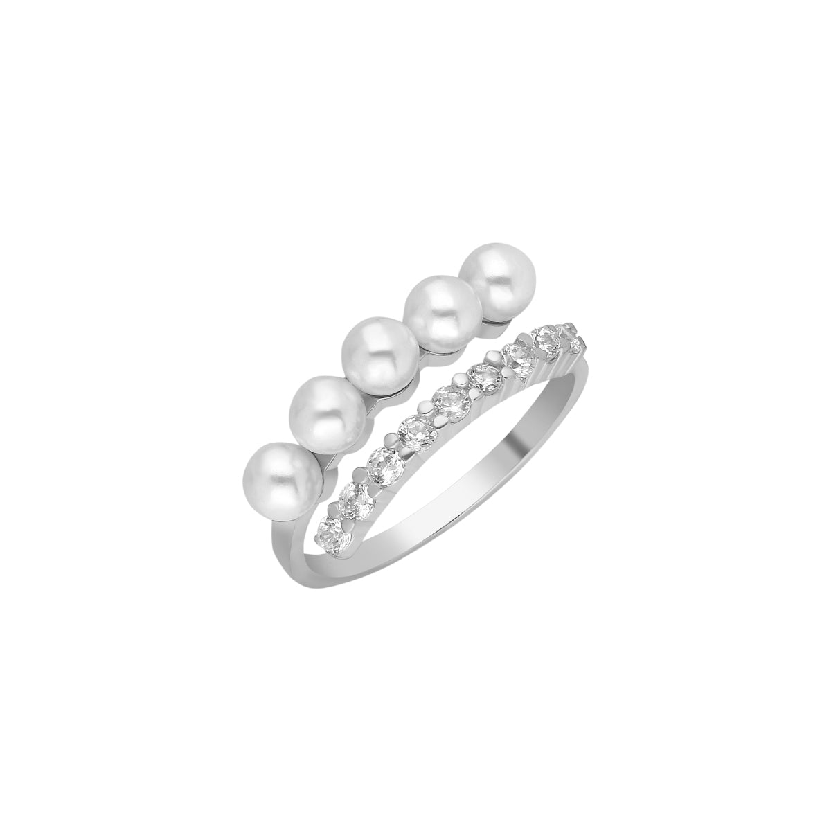 Kardelen Pointed Pearl Zirconia Ring - 925 SILBER Jubiläumsangebot