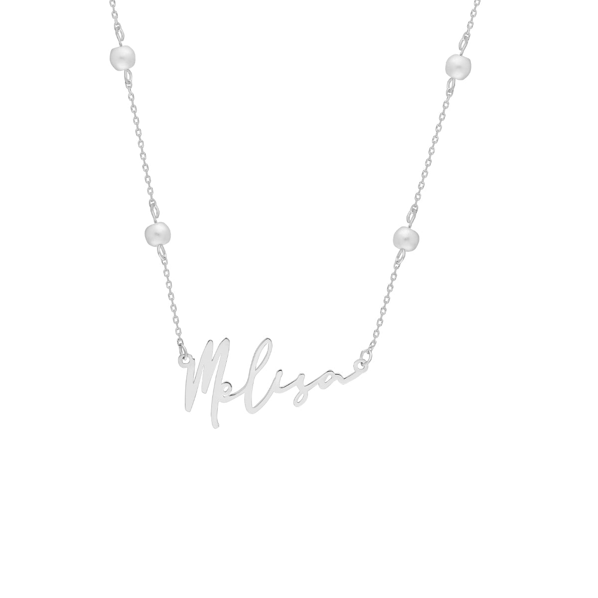 Kardelen Signatur Namenskette mit Perlen - 925 SILBER Online Outlet