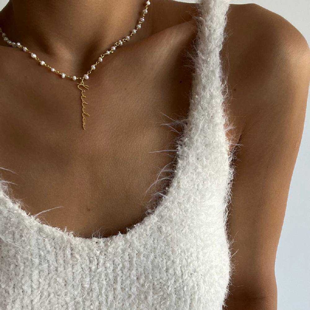 Kardelen Chain Design Pearl Halskette Basic Signature - 925 SILBER Neuheiten