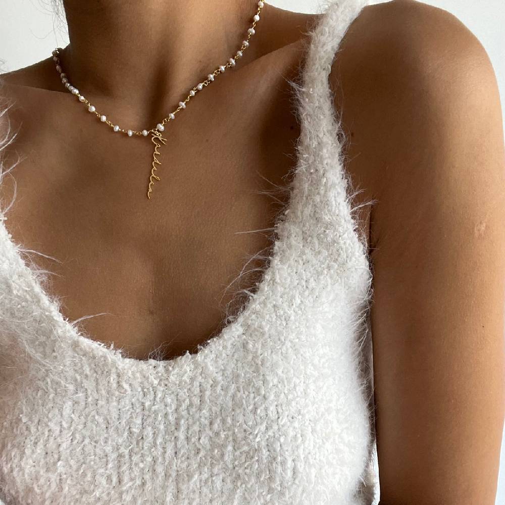 Kardelen Chain Design Pearl Halskette Basic Signature - 925 SILBER Neuheiten