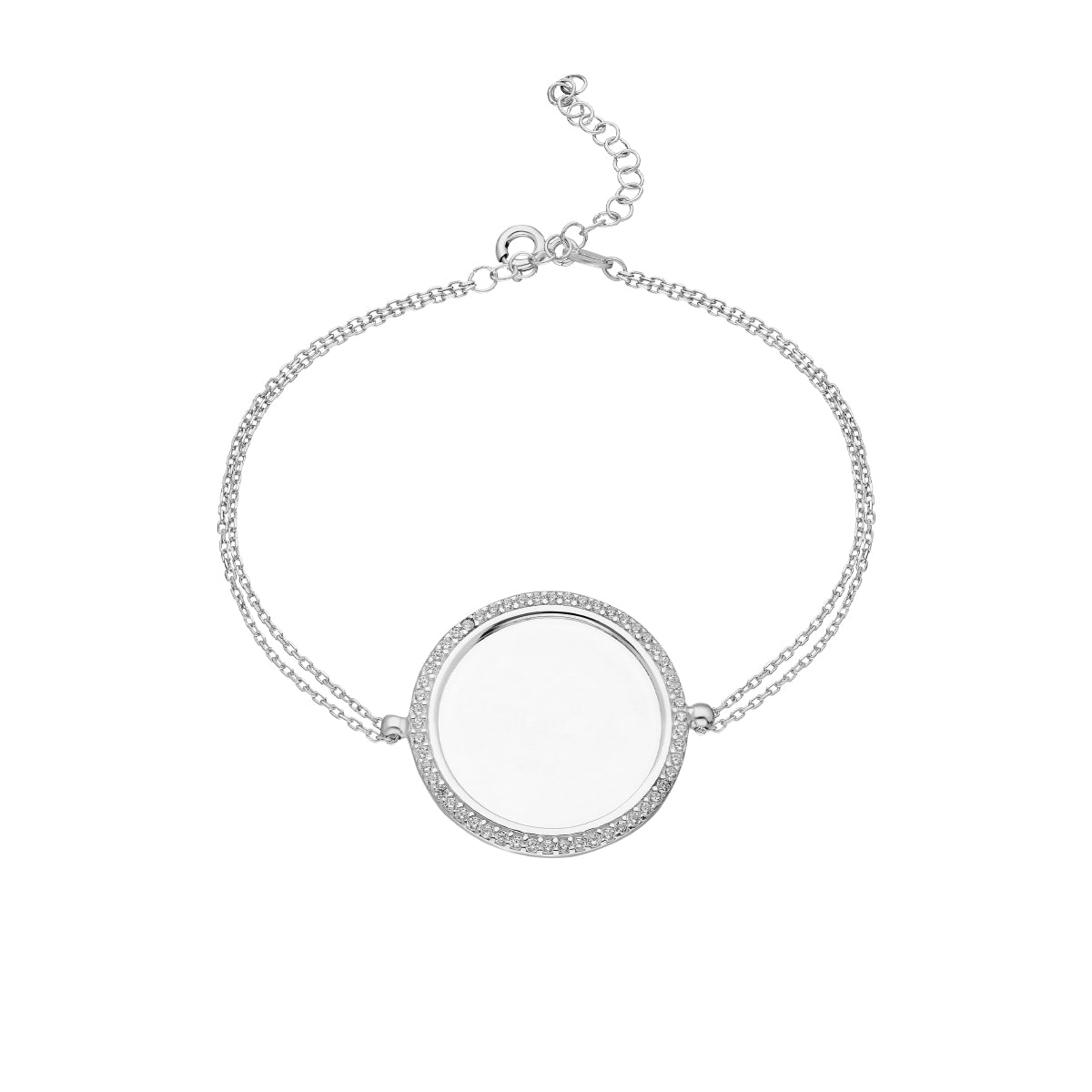 Kardelen Zirkonia Plättchen Gravurarmband - 925 SILBER Saisonale Angebote