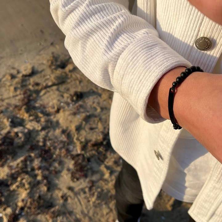 Kardelen ID-Partnerarmband mit Gravur - Pearl Black Super Sparpreis