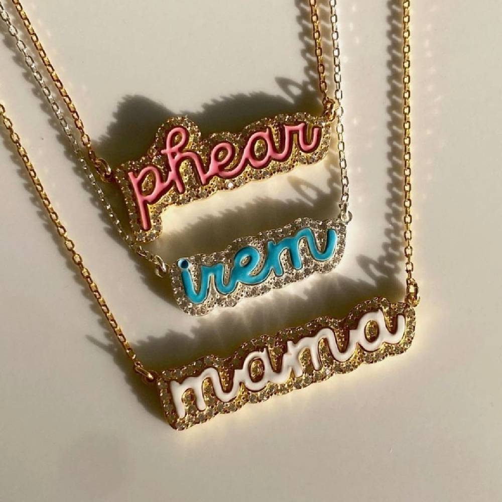 Kardelen Colorfull Precious Name Necklace - 925 SILBER Super Rabatt