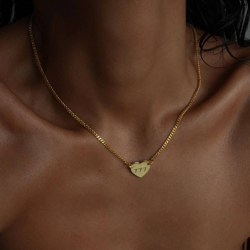 Kardelen CUBAN HEART NECKLACE - 925 SILBER 50% Rabatt mit kostenlosem Versand
