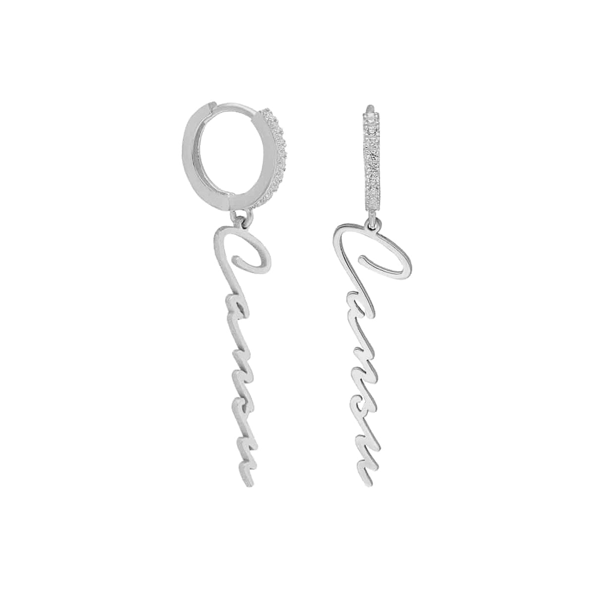 Kardelen Namensohrring mit Zirkonia - 925 SILBER Hotsell