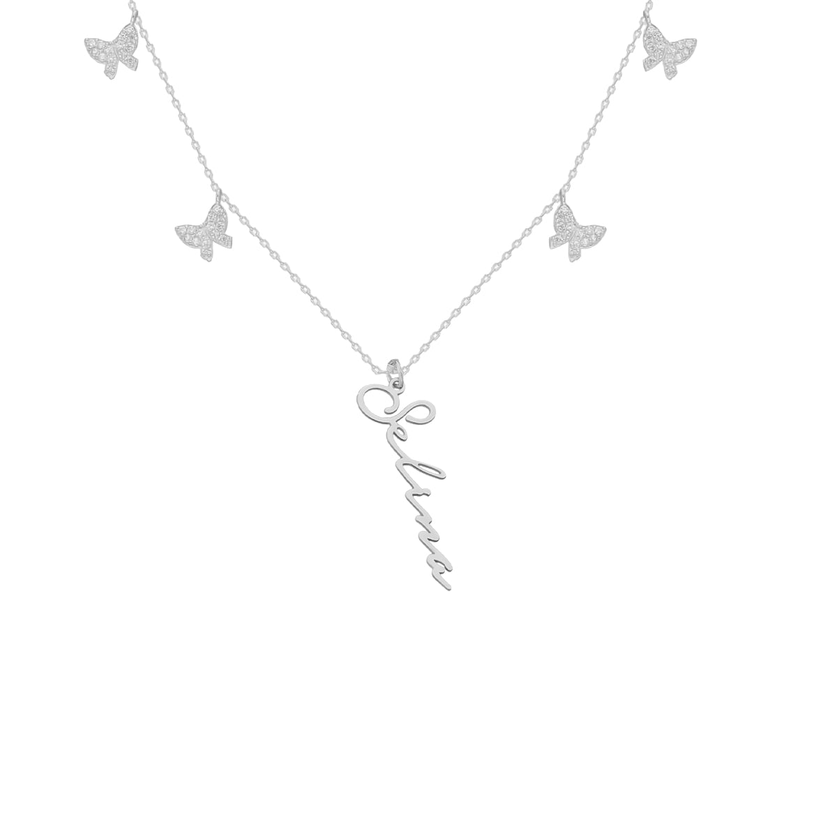 Kardelen Butterfly x Signatur Kette - 925 SILBER Günstiger Verkauf