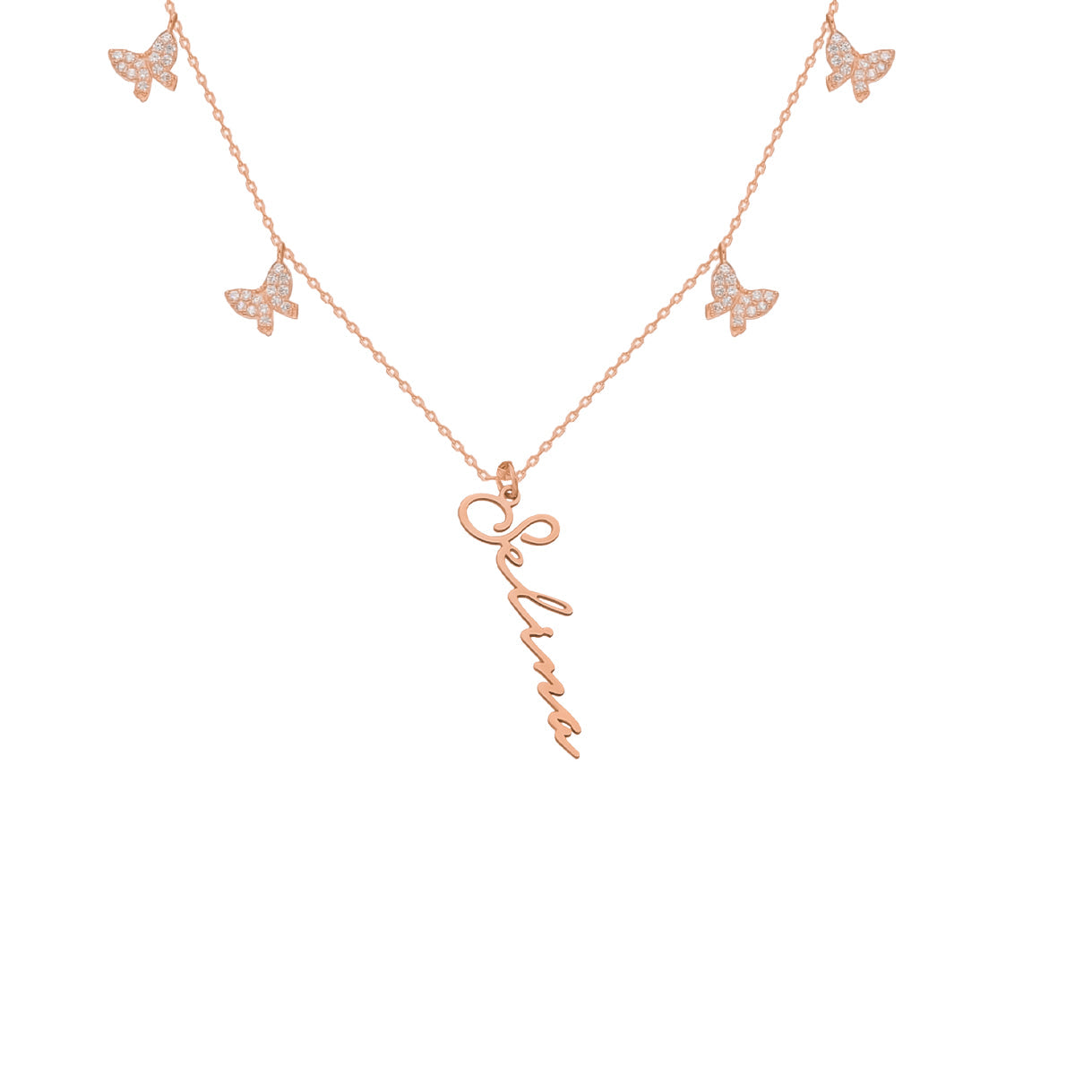 Kardelen Butterfly x Signatur Kette - 925 SILBER Günstiger Verkauf
