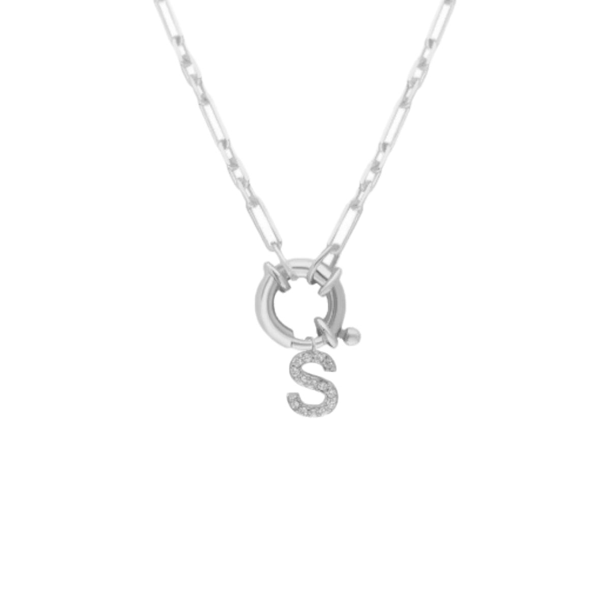 Kardelen Chain Zirkonia Buchstaben Halskette - 925 SILBER Sonderangebot