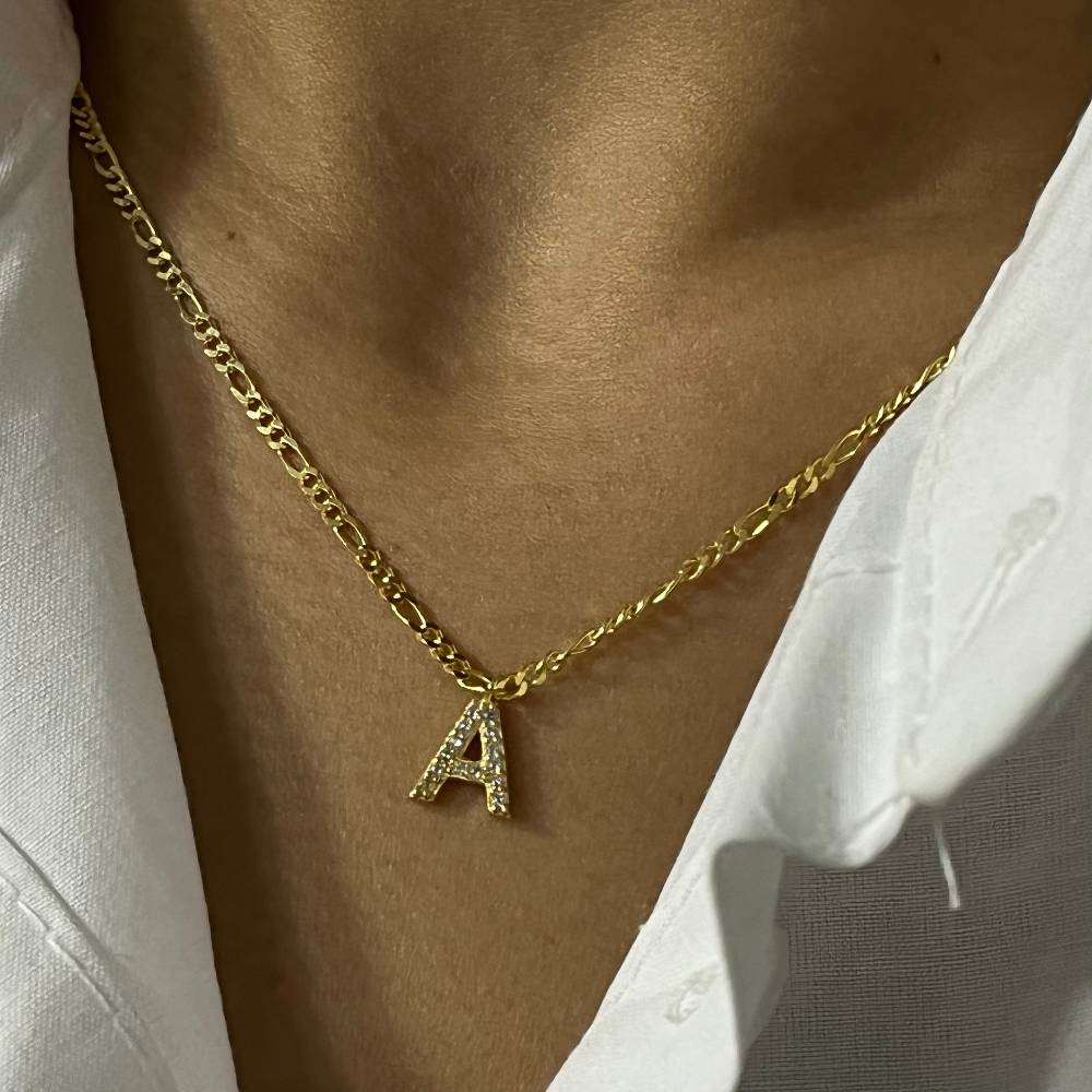 Kardelen Buchstabenkette mit Zirkonia Stein - 925 SILBER Flash Sale