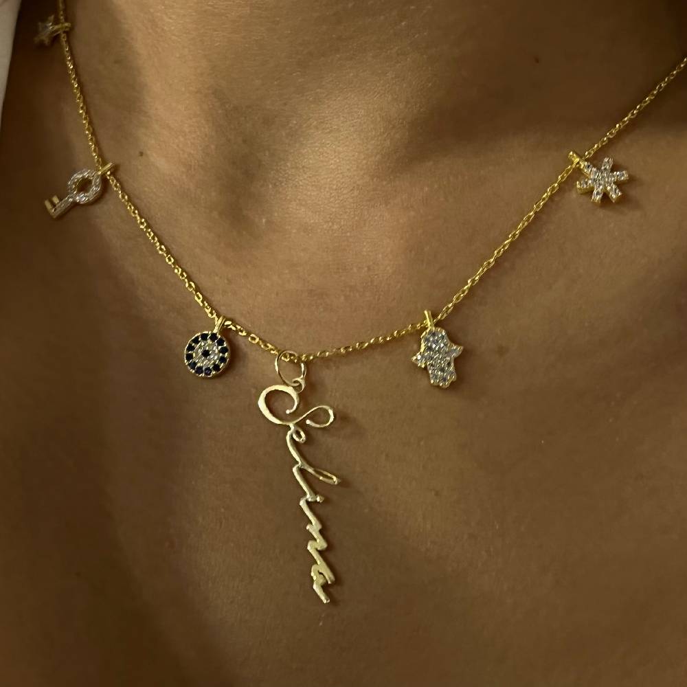 Kardelen Charm Signatur Halskette - 925 SILBER Begrenztes Angebot
