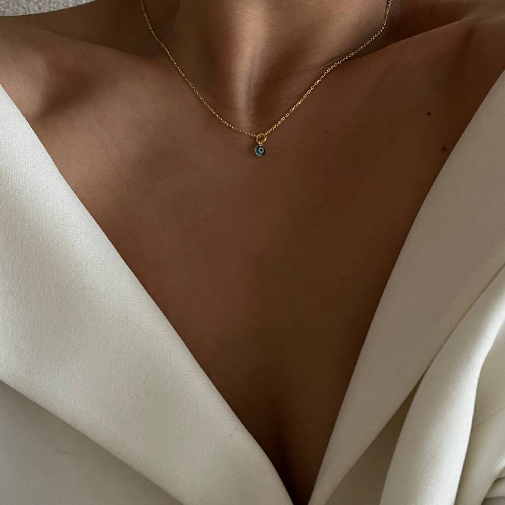 Kardelen Minimal Nazar Halskette - 925 SILBER Black Friday