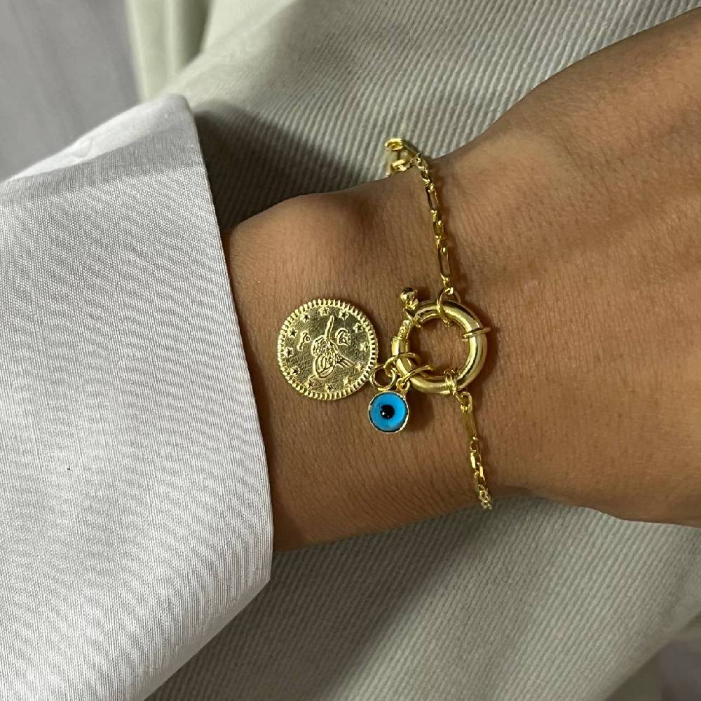 Kardelen Ceyrek Nazar Armband - 925 SILBER Große Rabatte