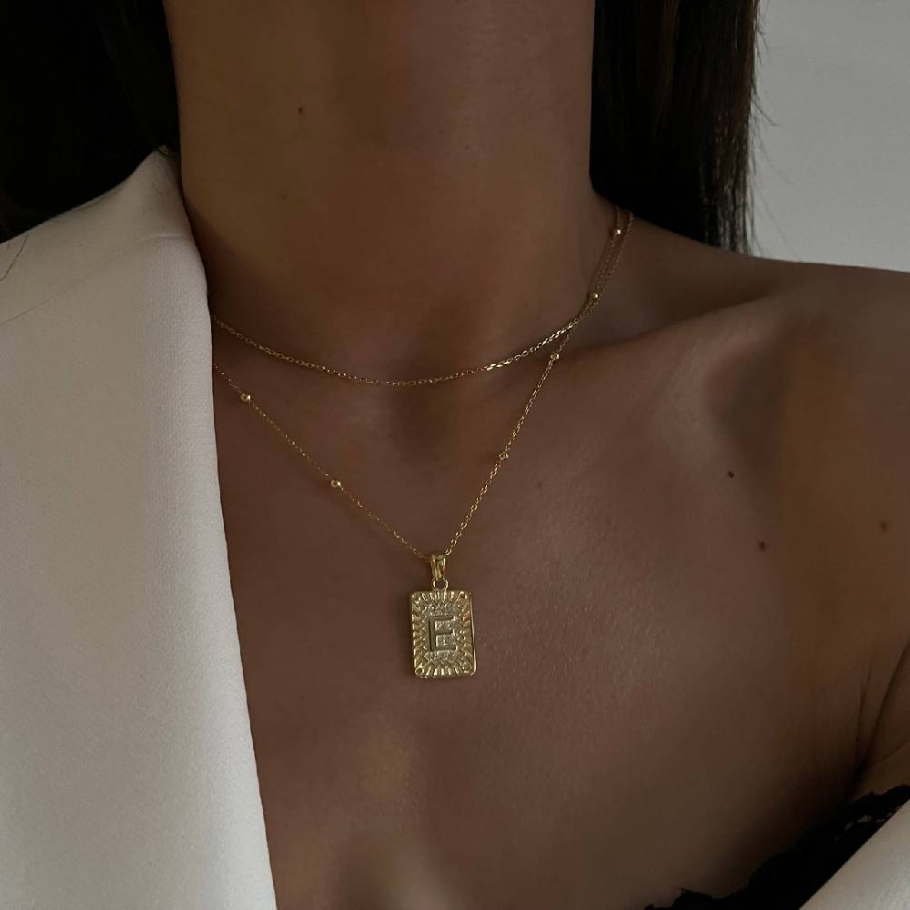 Kardelen Vintage Letter Necklace - 925 SILBER Kauf eins, bekomm eins gratis