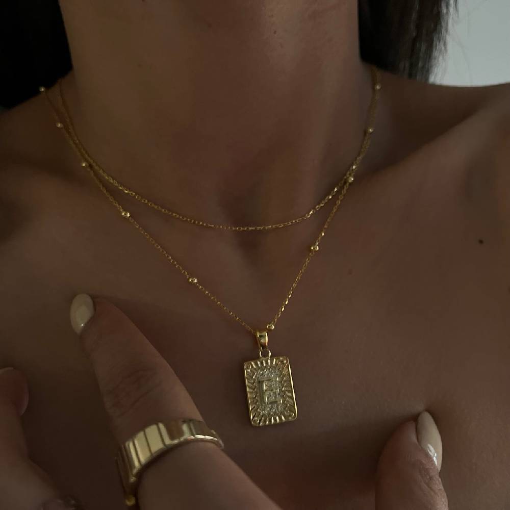 Kardelen Vintage Letter Necklace - 925 SILBER Kauf eins, bekomm eins gratis