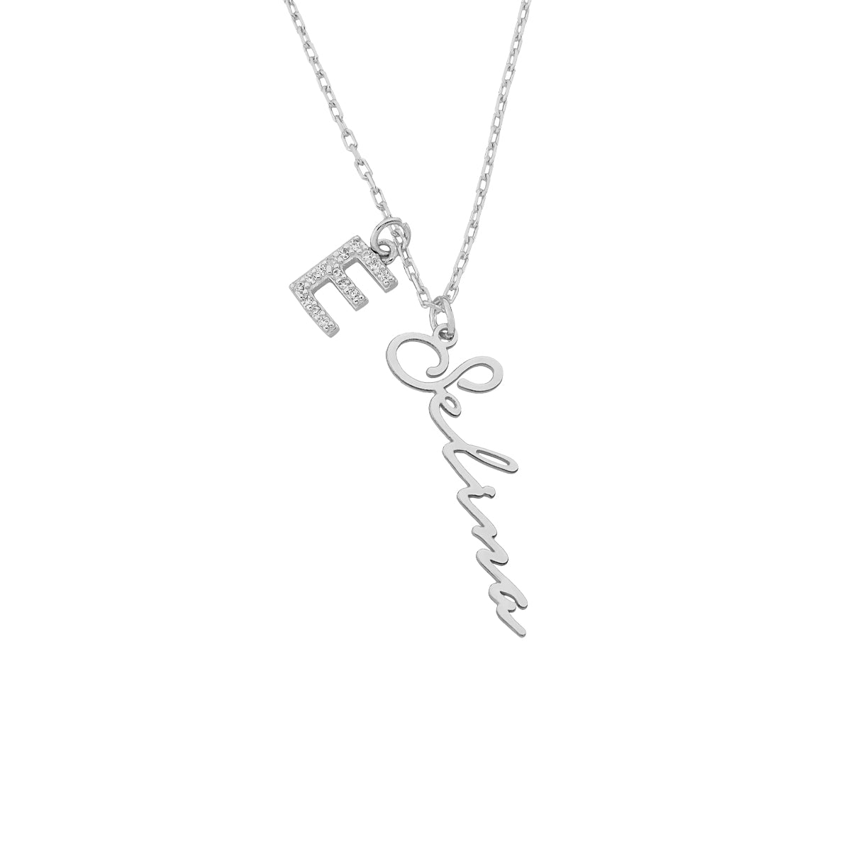 Kardelen Signatur Namenskette mit Zirkonia Buchstabe - 925 SILBER Tägliche Deals