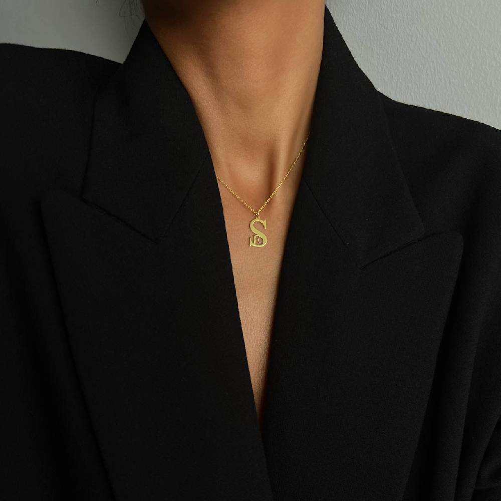 Kardelen Duo Initialen Necklace - 925 SILBER Riesige Ersparnisse