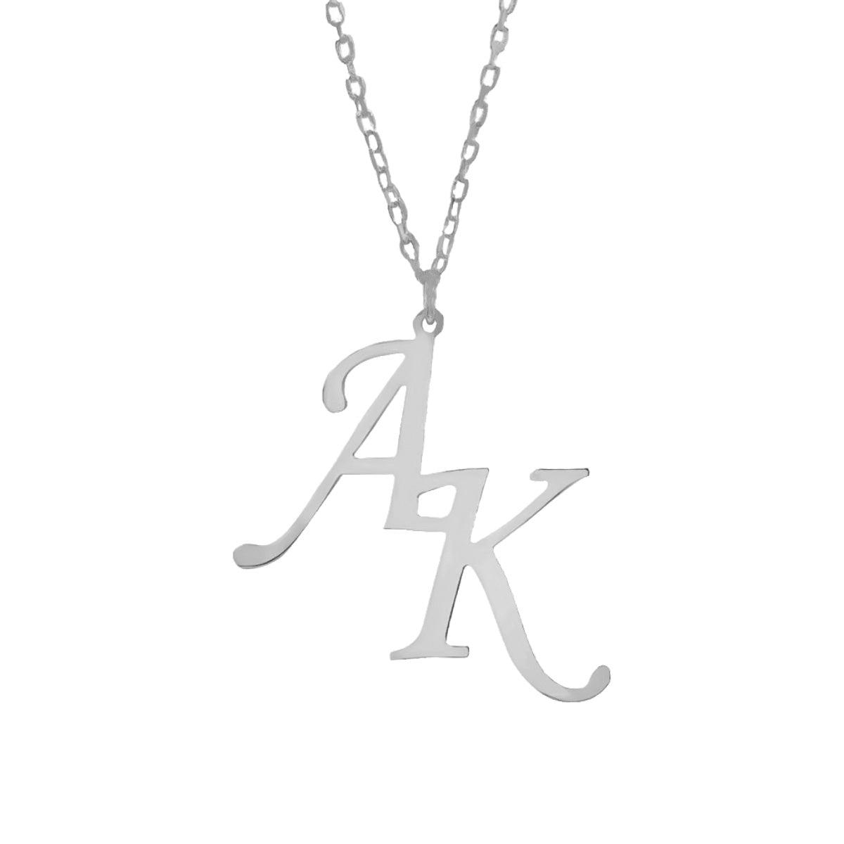 Kardelen 2er Buchstabenkette - 925 SILBER Kostenlose Rückgabe
