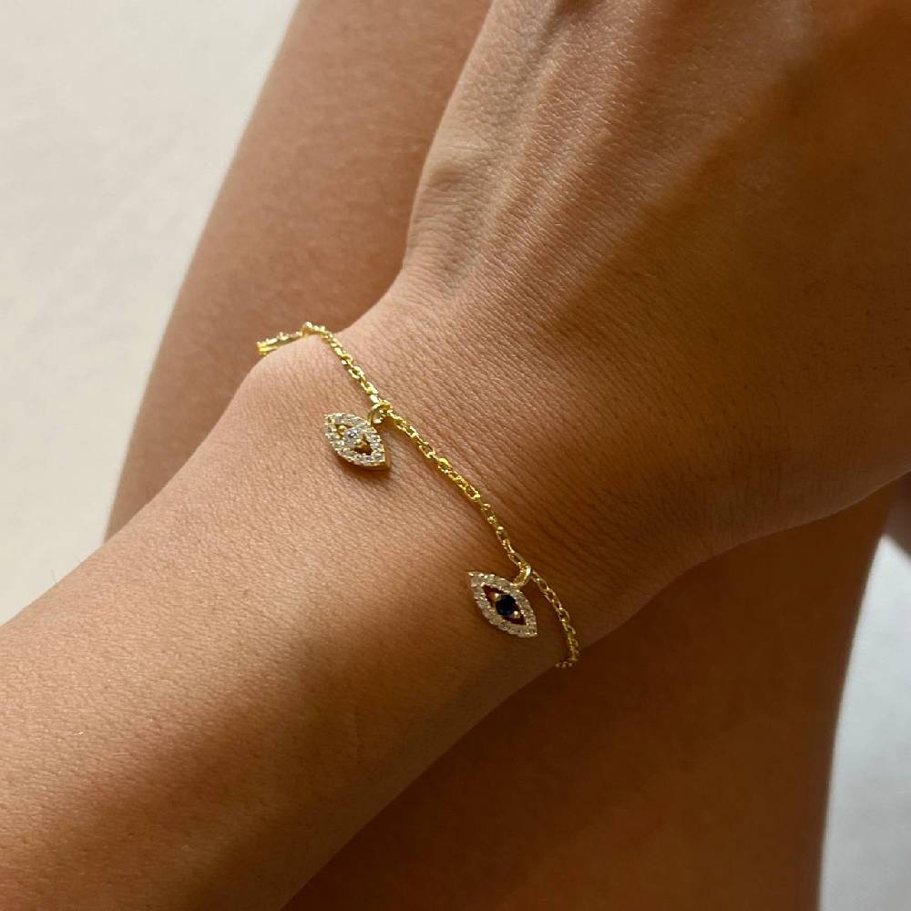 Kardelen Nazar Charm Armkette - 925 SILBER Speichern exportieren