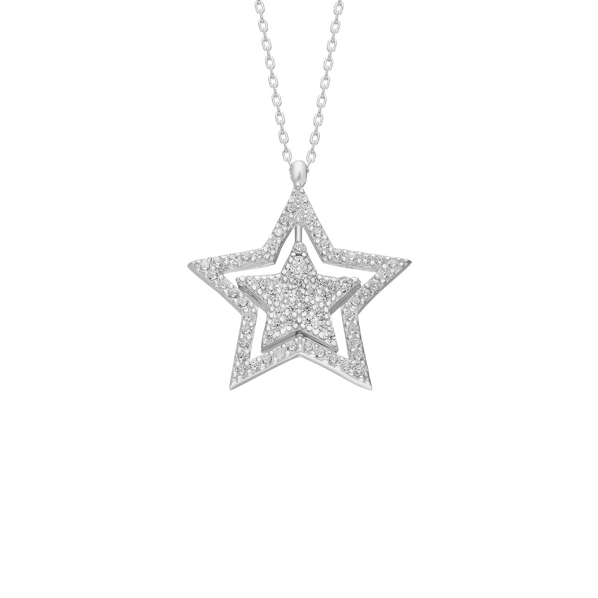 Kardelen Glänzend Star Halskette - 925 SILBER Online