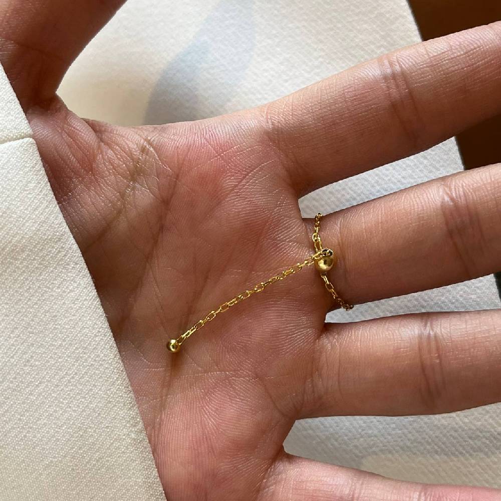 Kardelen CHAIN RING NAZAR ZIRKONIA - 925 SILBER Großer Ausverkauf