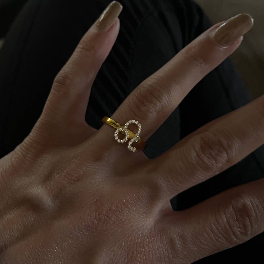 Kardelen Sternzeichen Ring - 925 SILBER Valentinstagsangebot