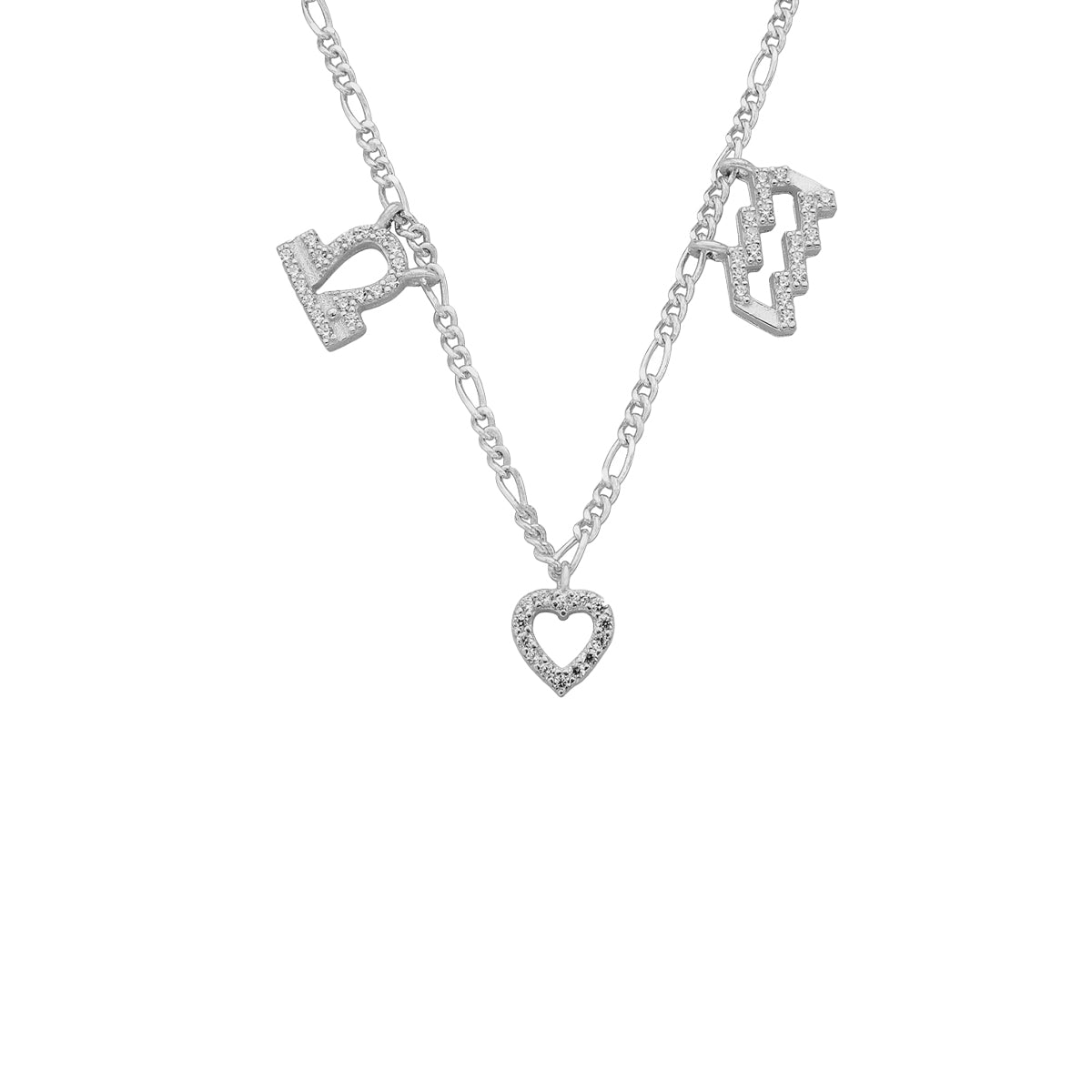 Kardelen Sternzeichen Partner Kette mit Herz 2 - 925 SILBER Lagerräumung
