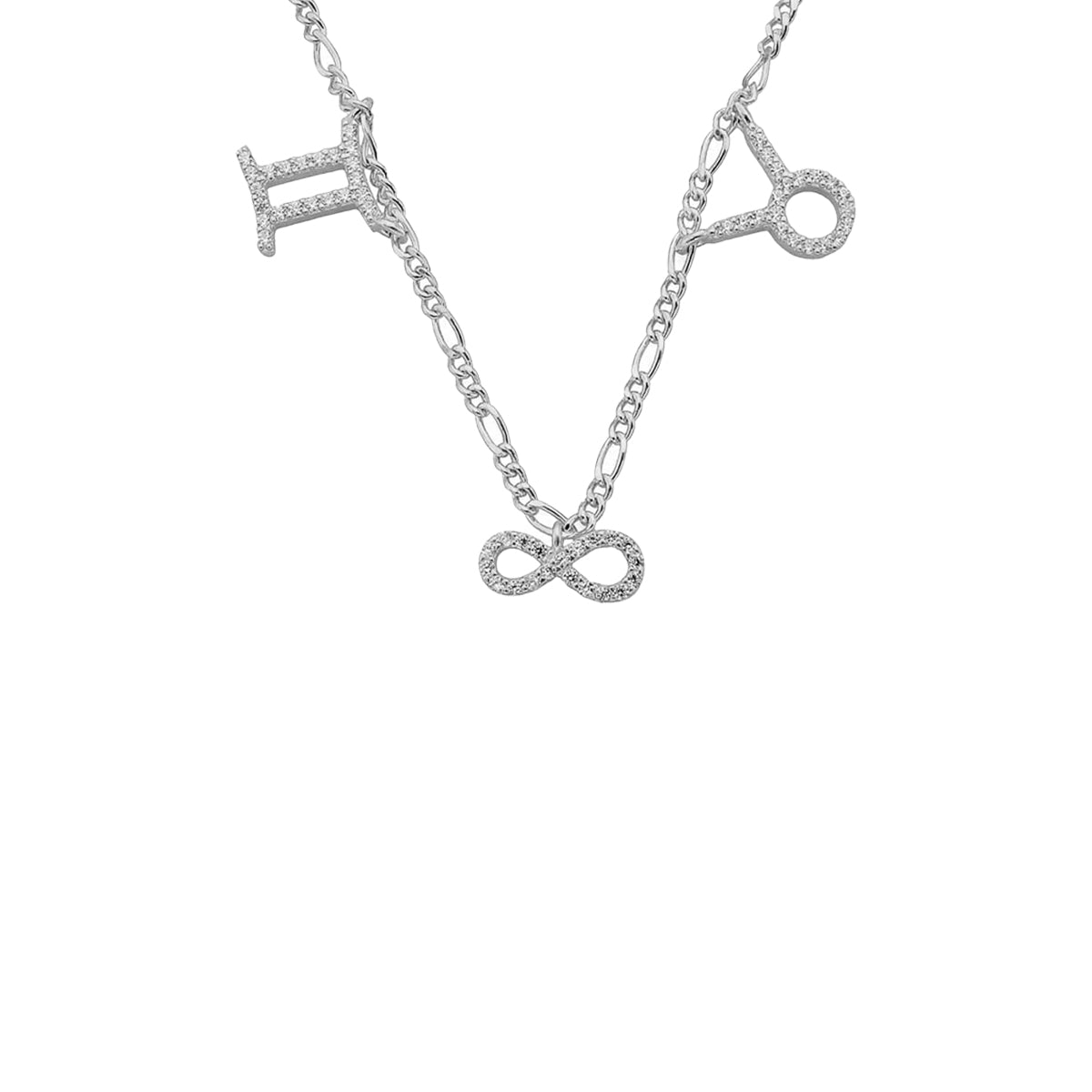 Kardelen Sternzeichen Partner Kette mit Unendlichkeitssymbol - 925 SILBER Neueste Mode