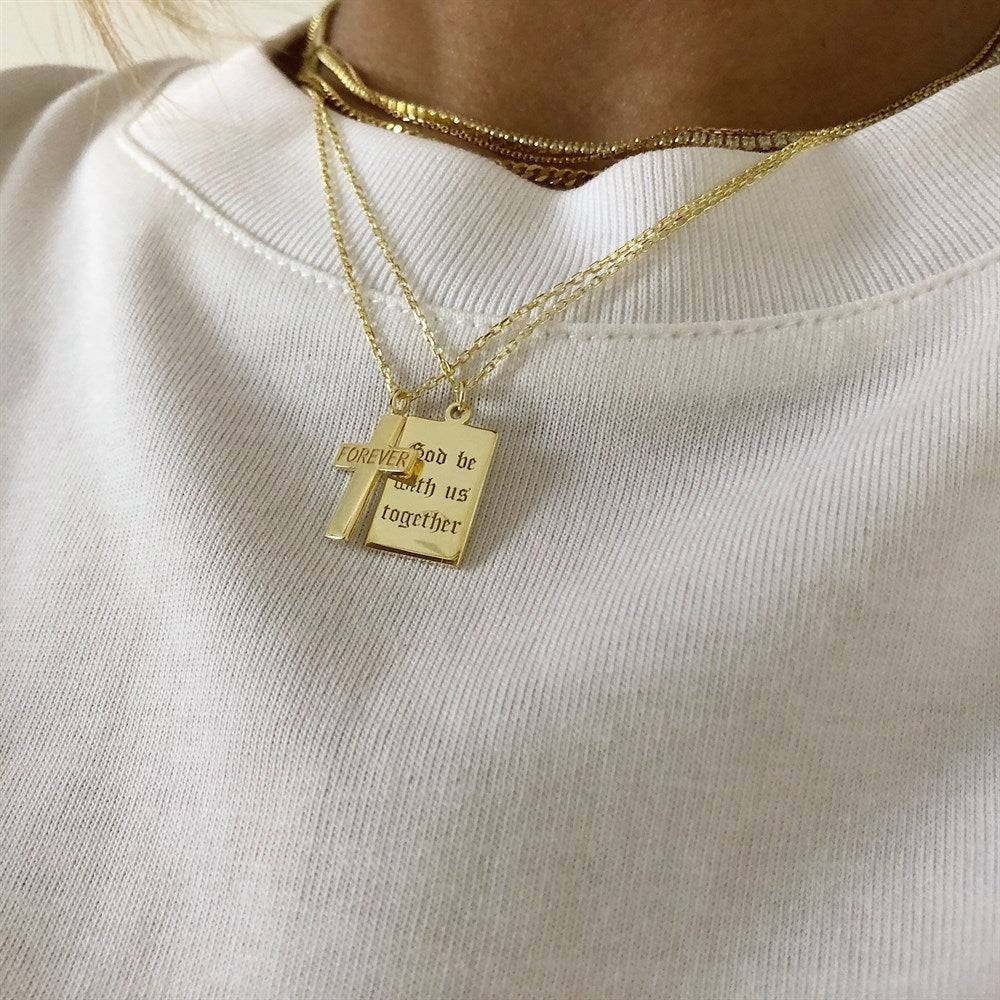 Kardelen Kreuzkette mit Name - 925 SILBER Super Sparpreis