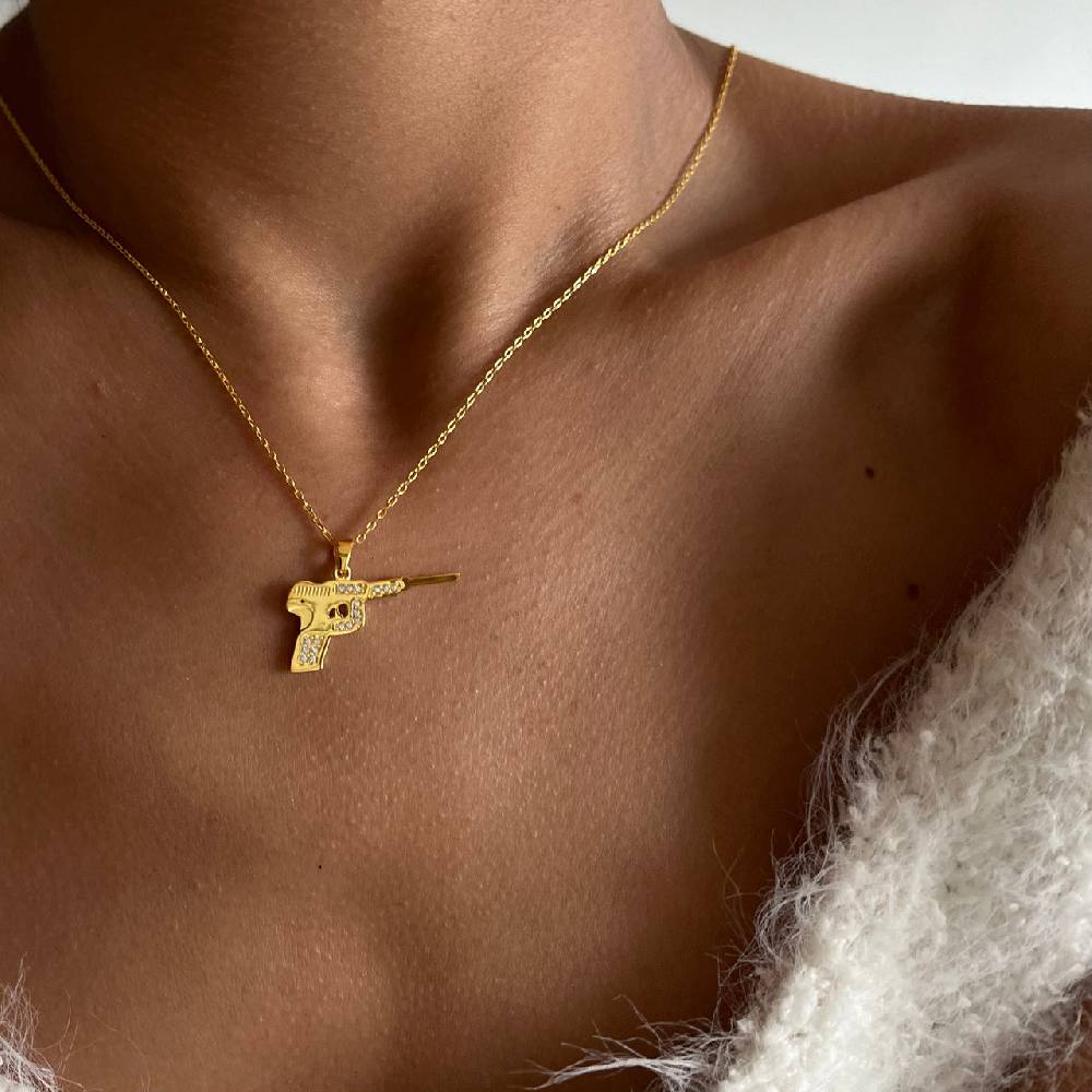 Kardelen Pistole Kette mit Zirkonia - 925 SILBER Bis zu 65% Rabatt