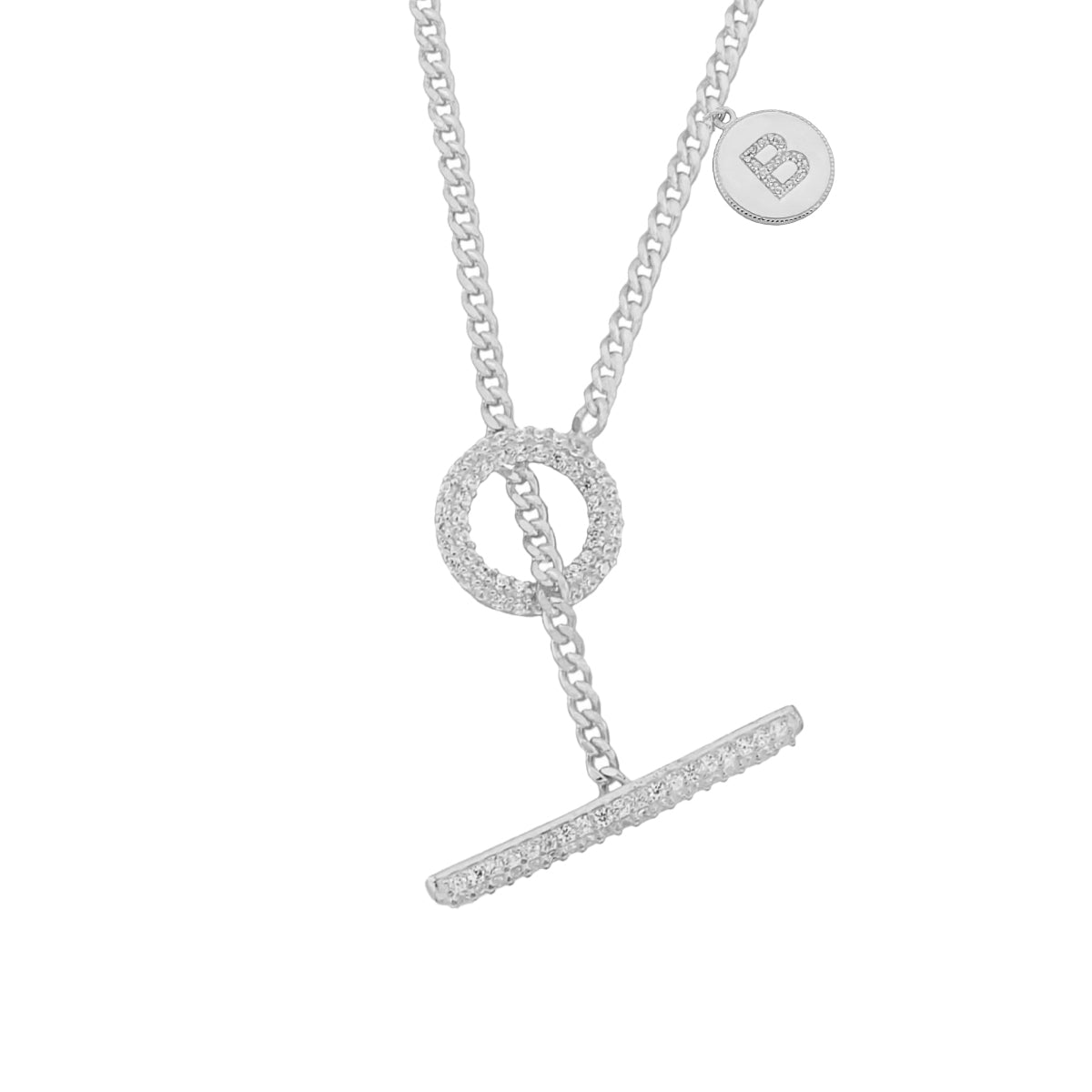 Kardelen Lovin Zirkonia Round Buchstabe Halskette - 925 SILBER Sonderangebot der Fabrik