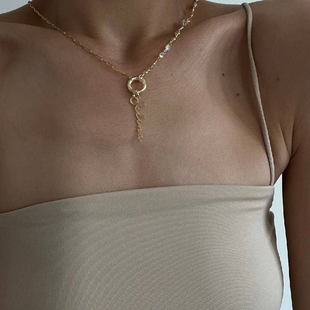 Kardelen Chain Design Diamond Halskette Basic Signatur - 925 SILBER Super Rabatt