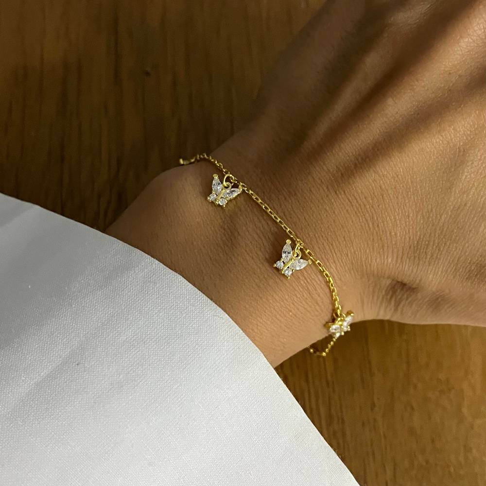 Kardelen Mini Butterfly Armband - 925 SILBER 50% Rabatt für begrenzte Zeit
