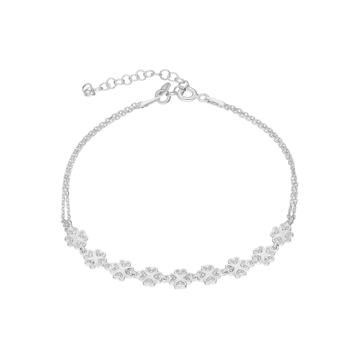 Kardelen Kleeblatt Armkette mit Zirkonia - 925 SILBER Online