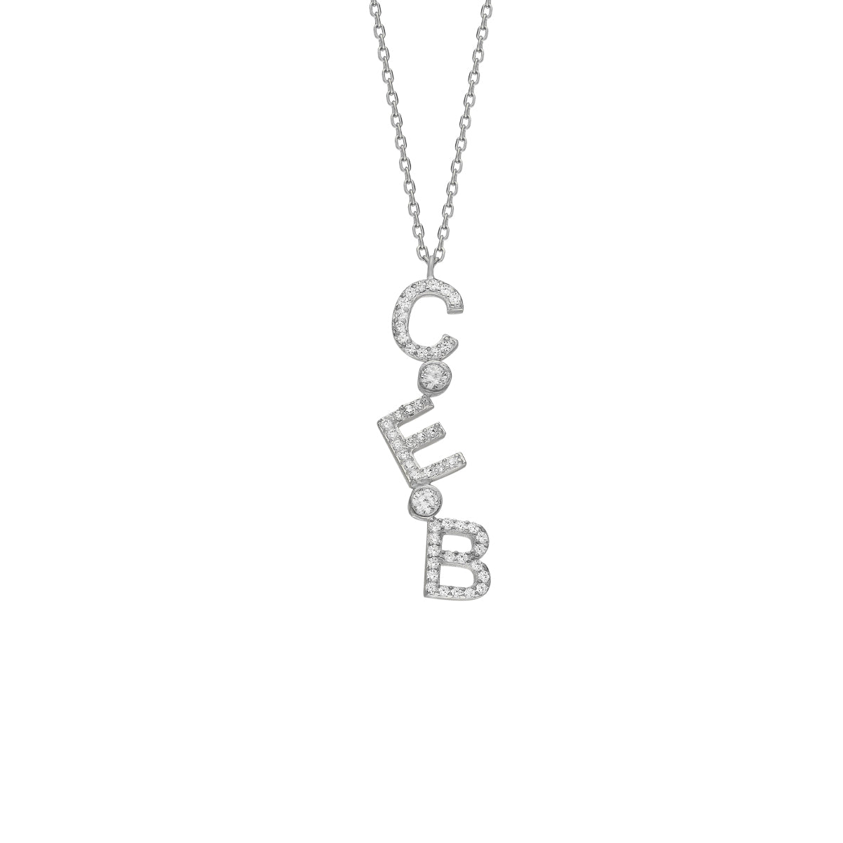 Kardelen Chocker Senkrecht Zirkonia Buchstabenkette - 925 SILBER Schlussverkauf