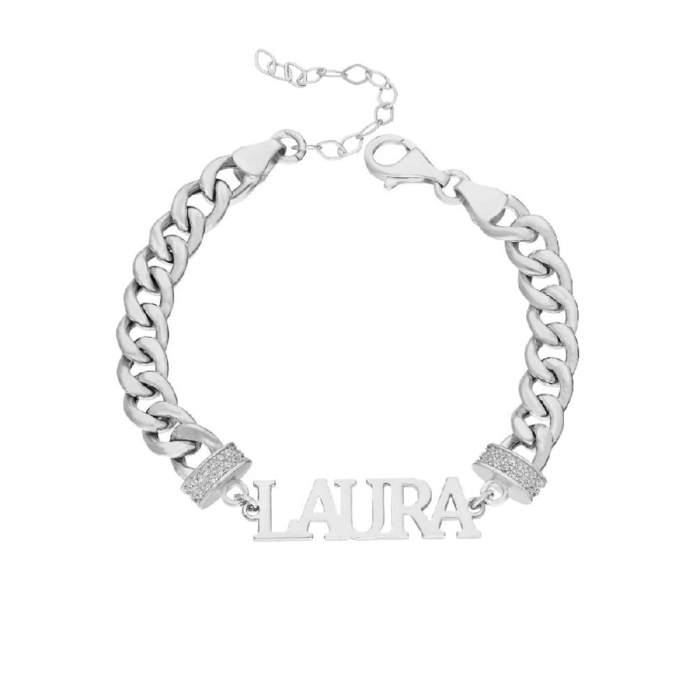 Kardelen Cubice Armkette mit Wunschnamen - 925 SILBER Sonderangebot