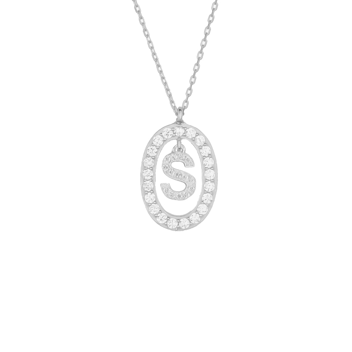 Kardelen Oval Zirkonia Buchstaben Kette - 925 SILBER Günstig kaufen