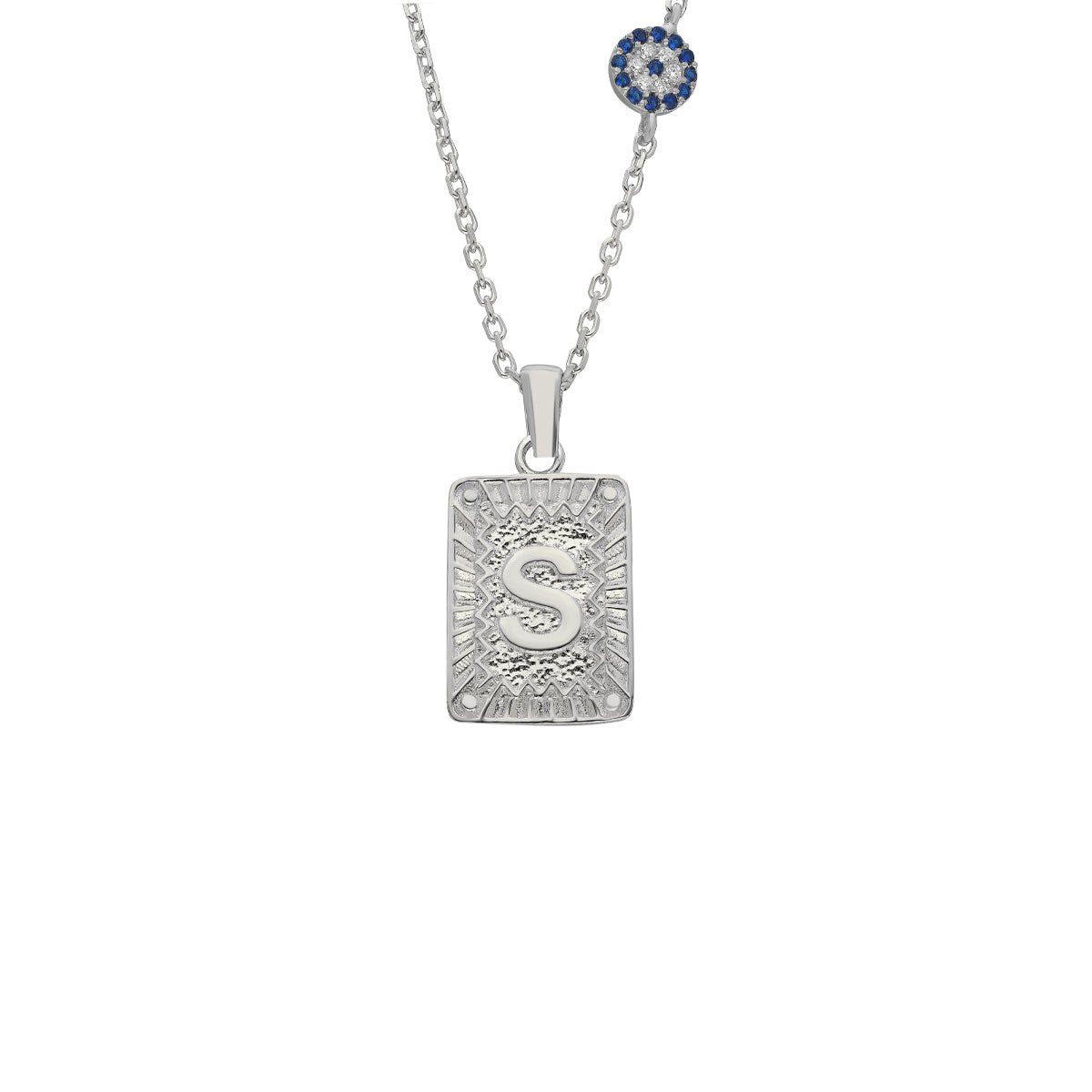 Kardelen Vintage Buchstaben Kette mit Nazar - 925 SILBER Exklusivangebot