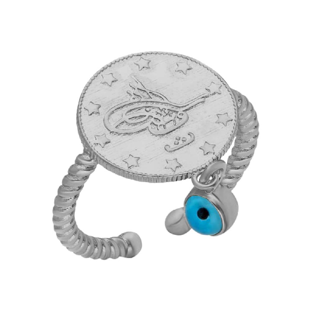 Kardelen Ceyrek Ring mit Nazar - 925 SILBER Osterangebot