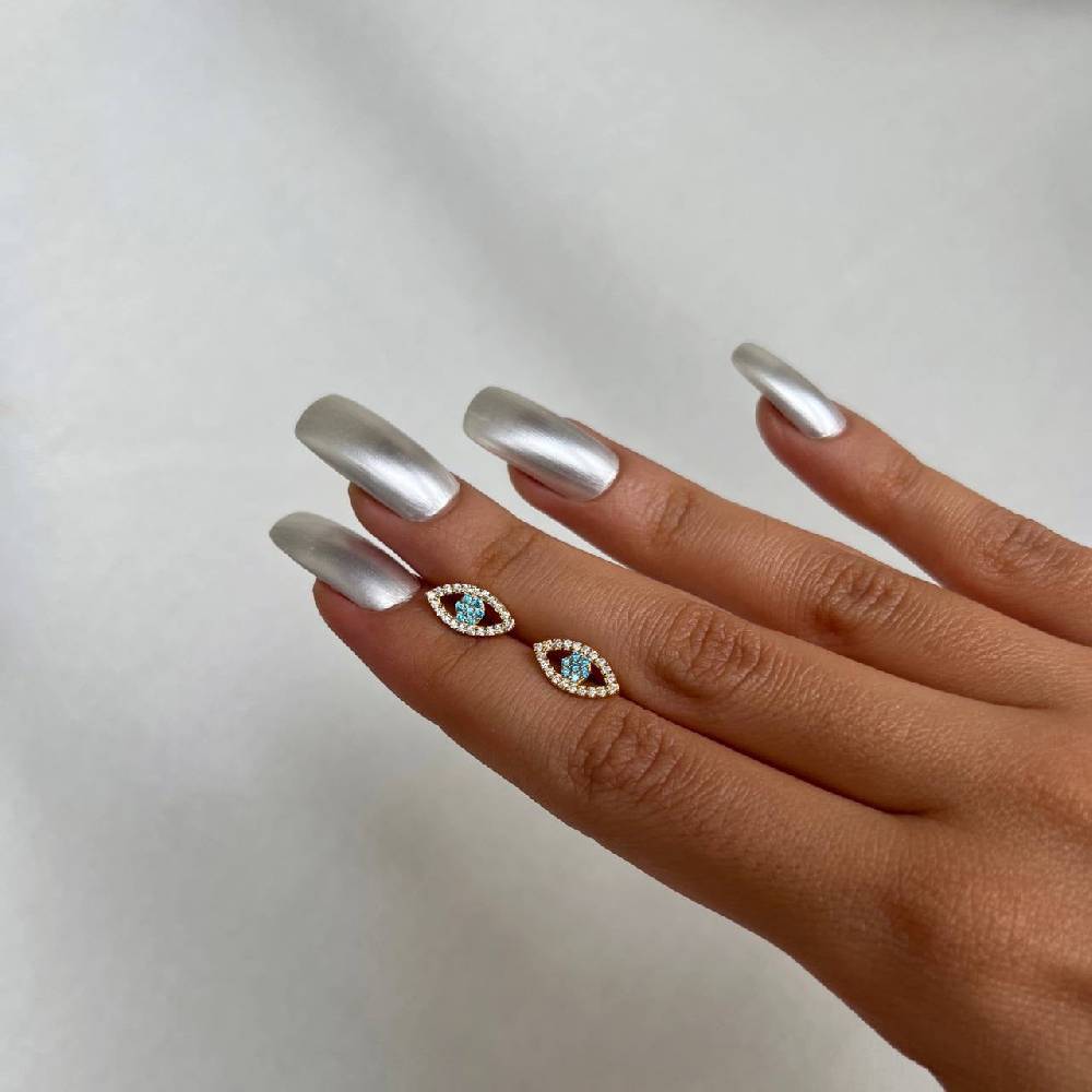 Kardelen Auge Nazar Mini Ohrring - 925 SILBER Valentinstagsangebot