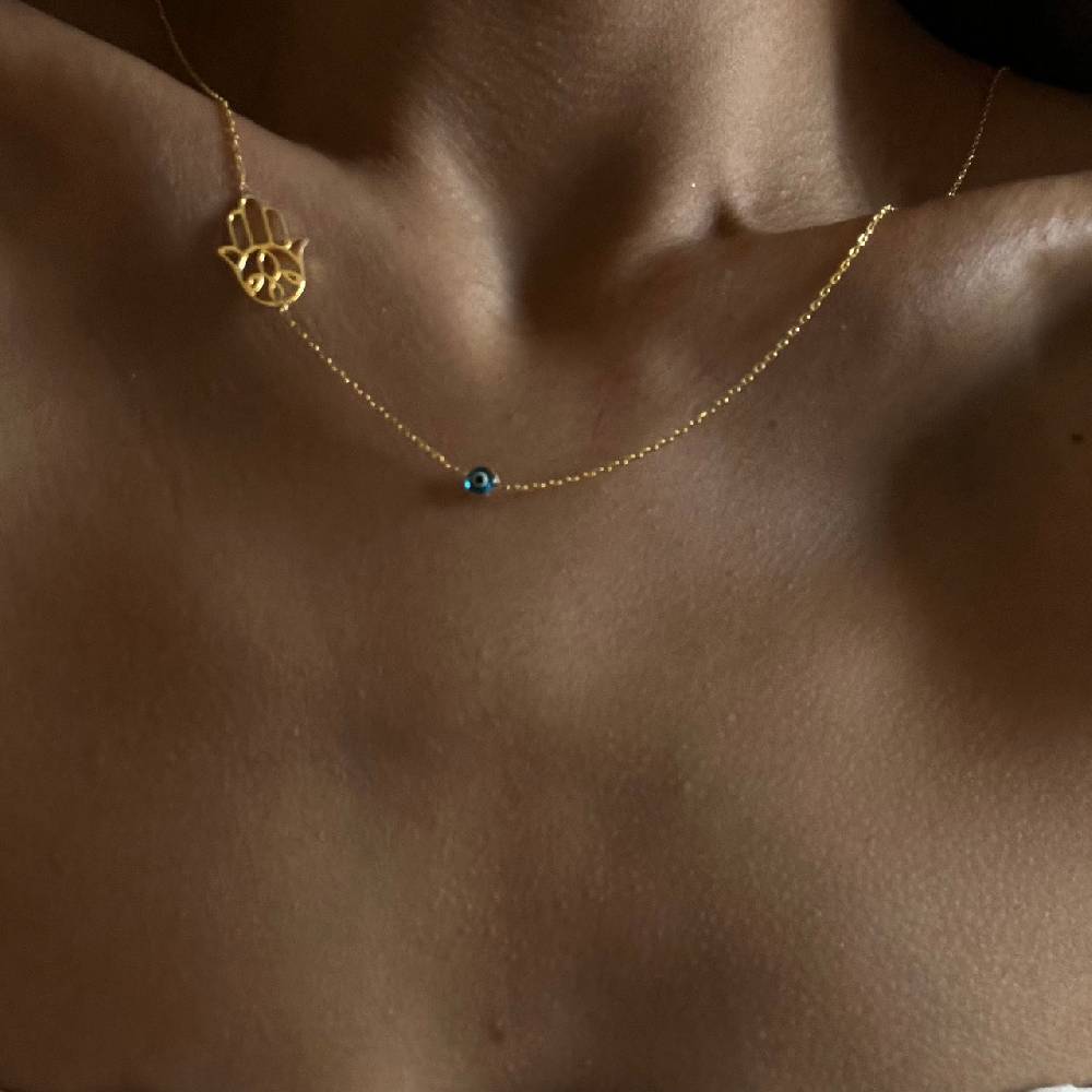 Kardelen FATIMAS HAND KETTE MIT NAZAR - 925 SILBER Neueste Mode