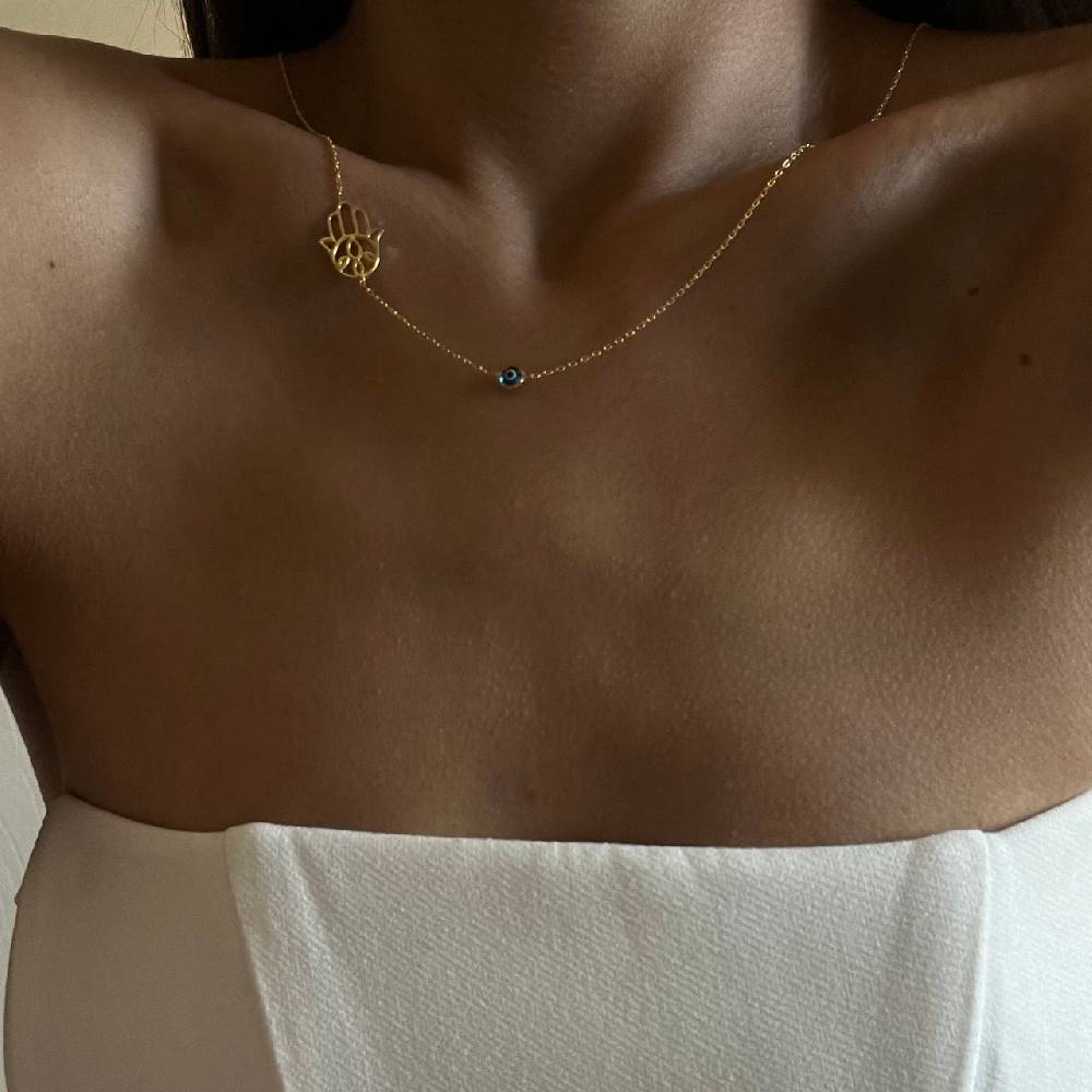 Kardelen FATIMAS HAND KETTE MIT NAZAR - 925 SILBER Neueste Mode
