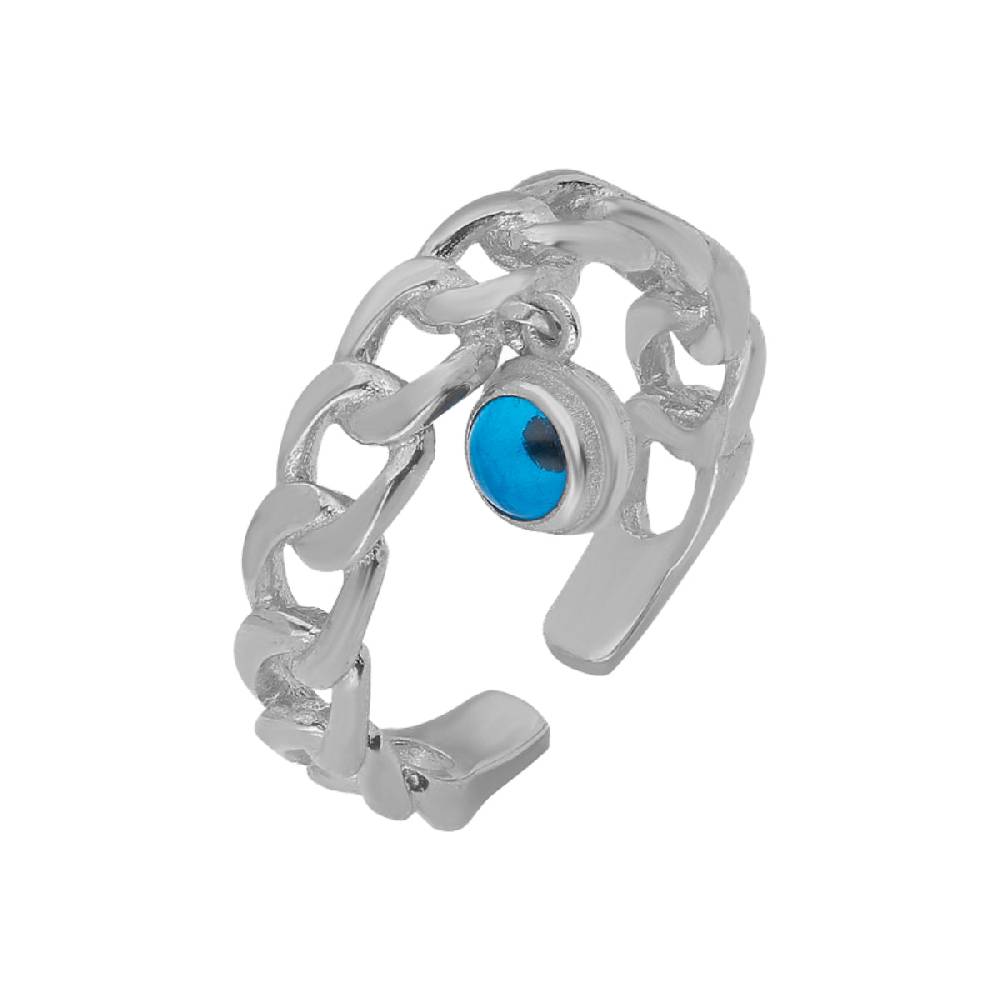 Kardelen Nazar Cuban Link Ring - 925 SILBER Zeitlich begrenztes Angebot