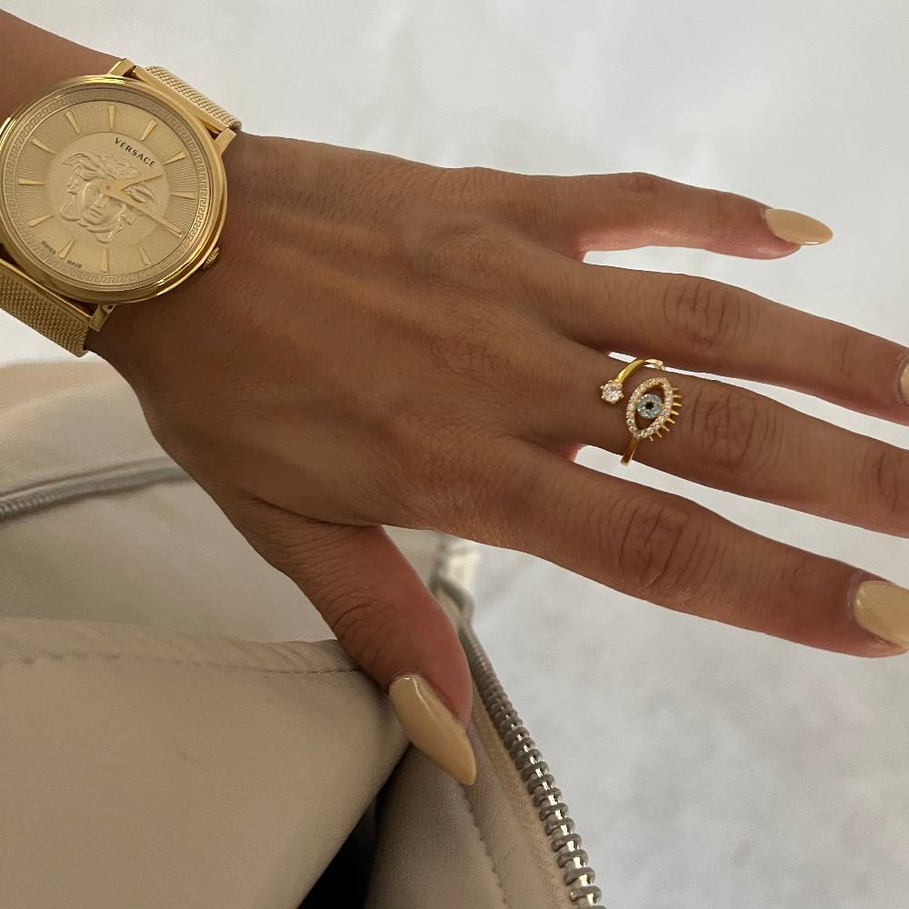Kardelen Nazar Eye Stone Ring - 925 SILBER Kauf eins, bekomm eins gratis