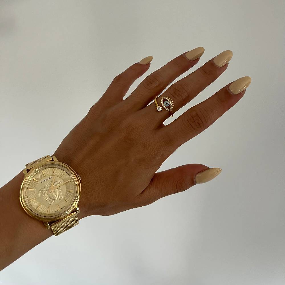 Kardelen Nazar Eye Stone Ring - 925 SILBER Kauf eins, bekomm eins gratis