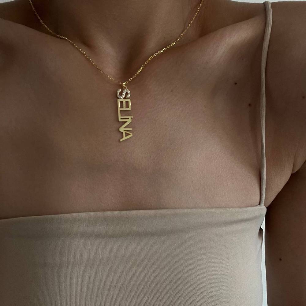 Kardelen Senkrechte Namenskette - 925 SILBER Fabrik Onlineshop