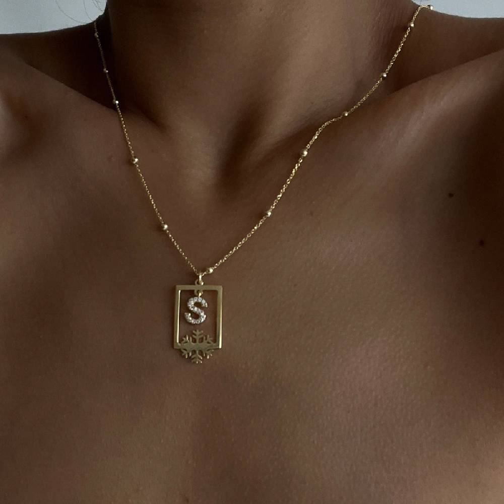 Kardelen Buchstabenkette mit Ball Chain - 925 SILBER Flash Sale