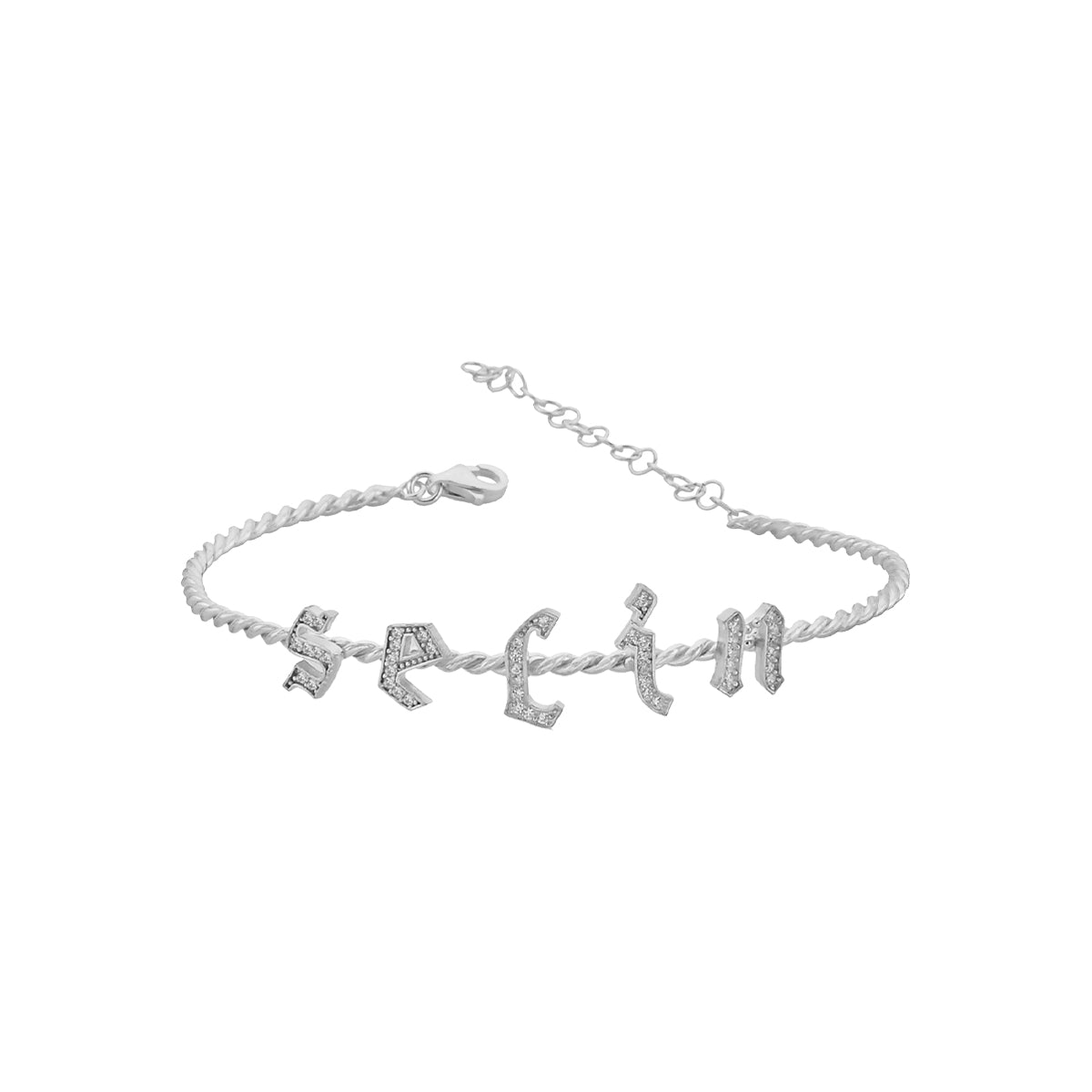 Kardelen Burma Armband mit Zirkonia Buchstaben Gothic - 925 SILBER Cyber Monday